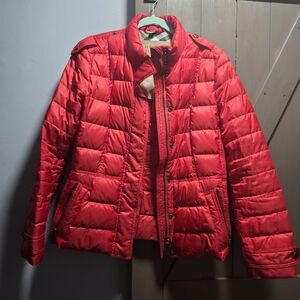 Burberry Red Quilted Puffer Jacket